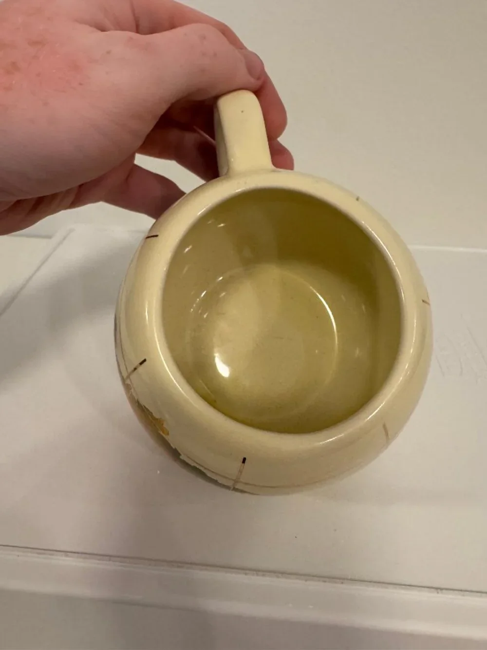 Vintage 1993 FTD World Map Globe Round Ceramic Coffee Mug Gold Trim